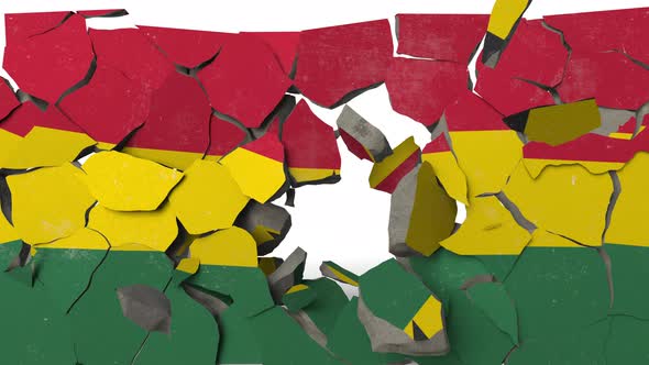 Breaking Wall with Painted Flag of Ghana