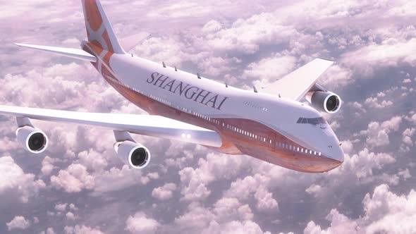 Plane Flight Travel To Shangai City