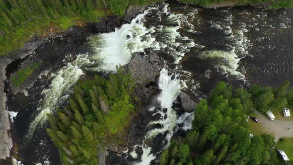 Ristafallet Waterfall in the Western Part of Jamtland