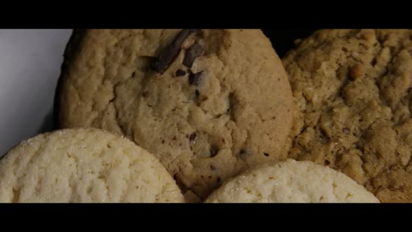 Cinematic, Rotating Shot of Cookies on a Plate - COOKIES 112