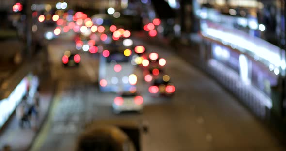 Blur view of traffic at night 