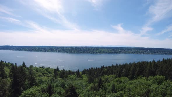 Lake Washington Boating Aerial After Coronavirus Quarantine Lockdown alt