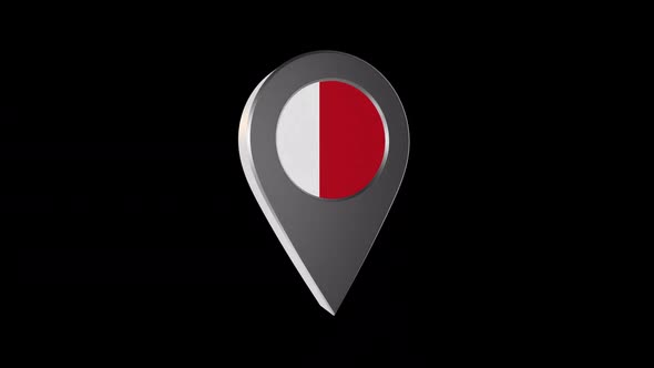 3d Animation Map Navigation Pointer With Flag Of Dubai(united Arab Emirates) With Alpha Channel - 2K
