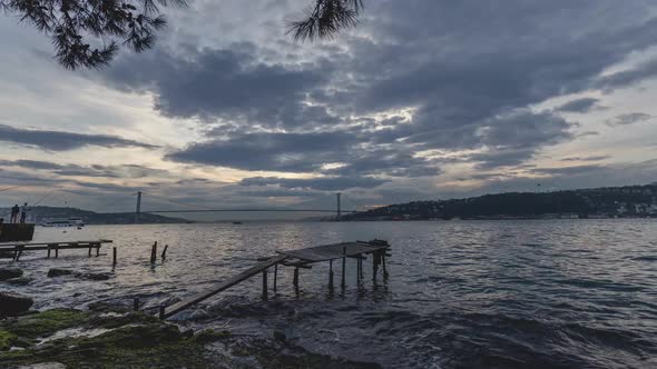 Cengelkoy Istanbul Bosphorus Skyline and Pier