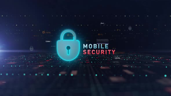 Digital Space Cyber Background Word Mobile Security