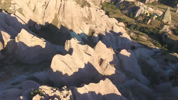 Hoodoos, Fairy Chimneys and Sedimentary Volcanic Rock Formations in Eroded Stone Valley