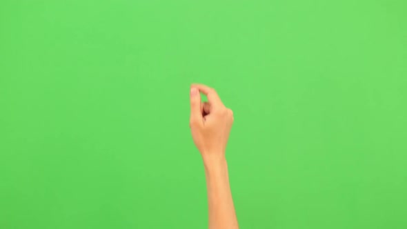 Hand Performed Multiple Multi Touch Gestures on a Green Screen Background. Real Time Video Footage.