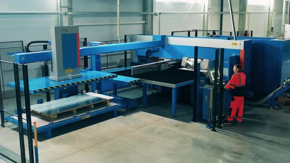 Industrial Cutting Machine Located in a Factory Unit