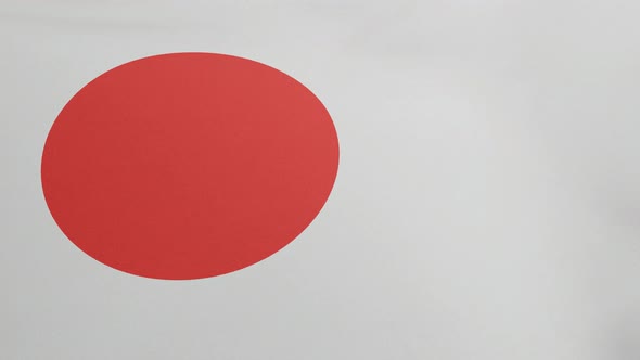 National Flag of Japan Waving Original Size and Colors 3D Render Nisshoki Japan Flag of Sun or