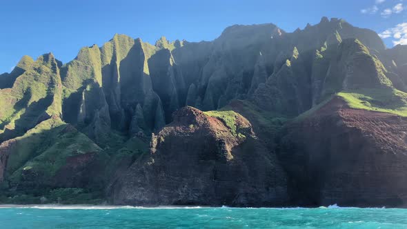 Beautiful Na Pali Coast World Famous National Park Landscape Scenic Kauai Island