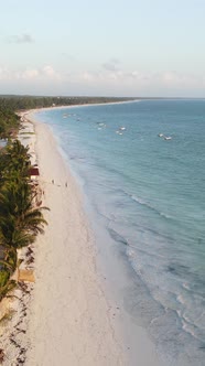 Vertical Video of the Beach on Zanzibar Island Tanzania