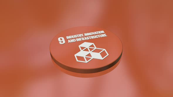 9 Industry, Innovation And Infrastructure The 17 Global Goals Circle Badges Icons Background Concept
