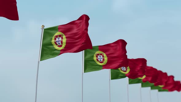 Portugal Row Of Flags 