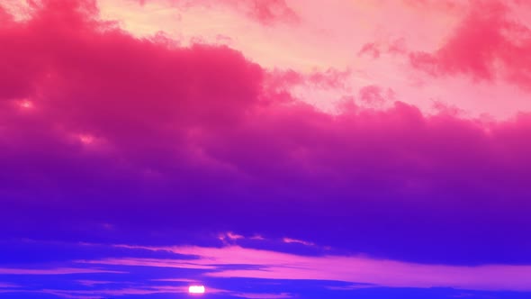 Gorgeous Majestic Video Images with Blue and Soft Red Clouds