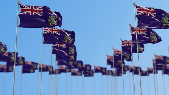 South Georgia and the South Sandwich Islands Row  National flags Walk Throw Ani