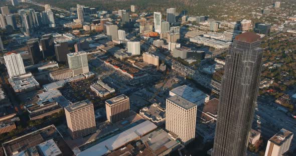 4k Aerial of the Galleria area in Houston, Texas