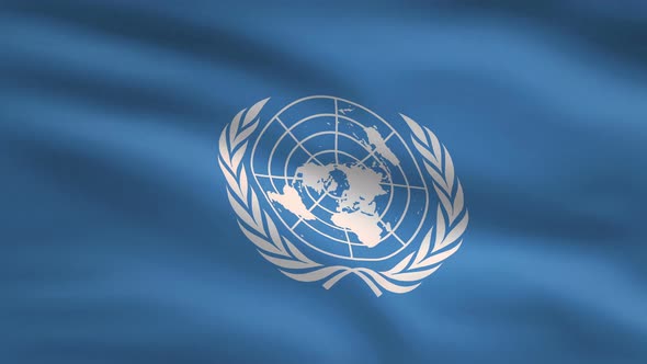 UN Windy Flag Background 4K