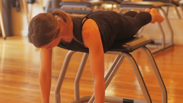 Woman performing stretching exercise