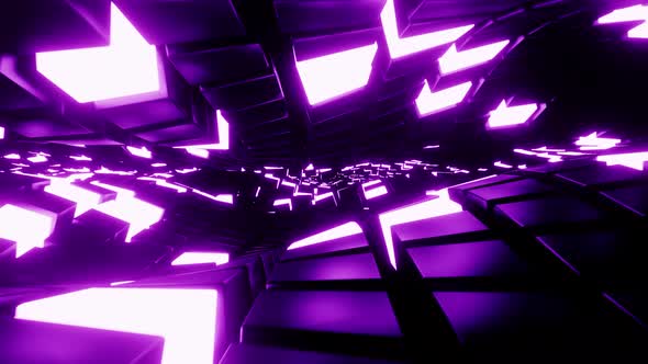 3D animation loop. Abstract wave flowing background with glowing lights. Metaverse and Sci-Fi