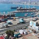 Seaport containers cranes ship (Valparaiso, Chile, Pacific ocean) - VideoHive Item for Sale