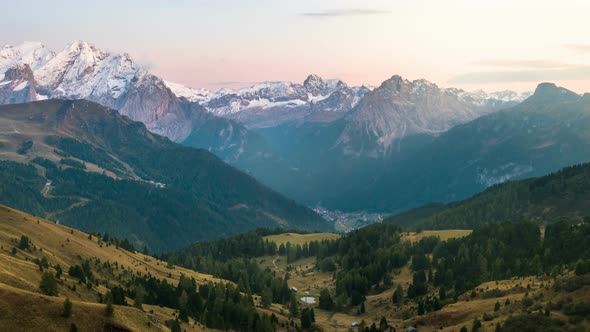 Day to Night Time Lapse of Dolomites mountain