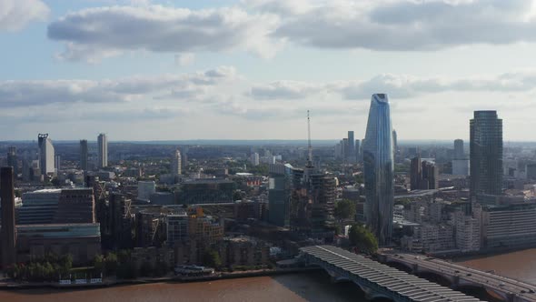 Forwards Fly Above River Thames in Blackfriars