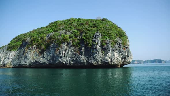 Beautiful View Of Rock Island In Halong Bay Vietnam