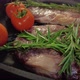 Cooking Steak with Rosemary and Cherry Tomatoes on the Grill - VideoHive Item for Sale