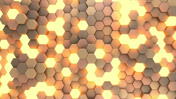 Hexagon Glowing Background 04