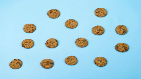 Stop Motion of Moving Cookies in the Shape of a Heart