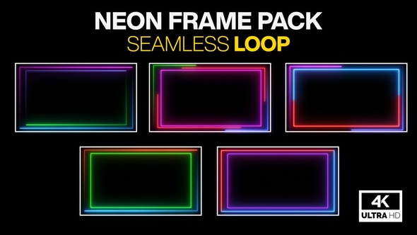 Neon Frame Pack Seamless Loop 4K