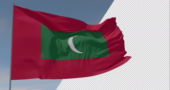 flag Maldives patriotism national freedom, seamless loop, alpha channel