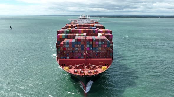 Ship Carrying Thousands of Containers Transporting International Cargo