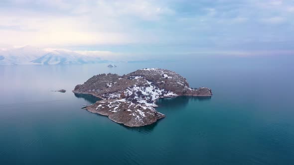 Aerial Van Akdamar island 