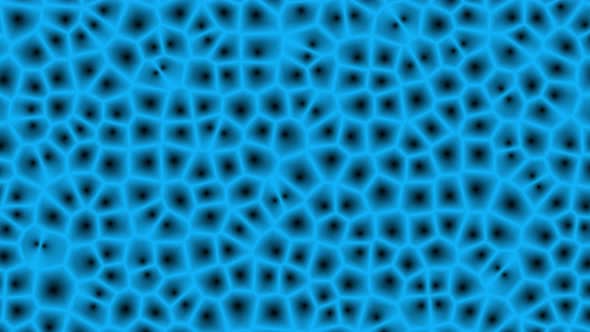 Dividing cells on blue background