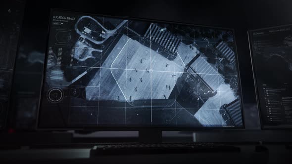 Satellite Scan Shows Military Base With Numerous Helicopters On Computer Screen alt