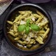 Pasta with Parmesan Cheese and Creamy Pesto Sauce in Black Bowl - VideoHive Item for Sale