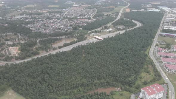 Aerial View Of Highway Road. South East Asia, Ulu Tiram,  Johor Bahru, Malaysia