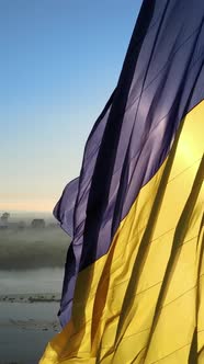 Vertical Video National Flag of Ukraine By Day