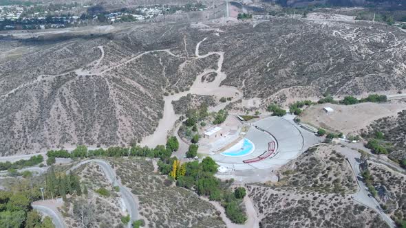 Amphitheater Frank Romero Greek theatre (Mendoza, Argentina) aerial view