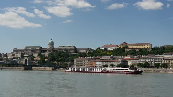 Cruise ship at the Danube river in Budapest