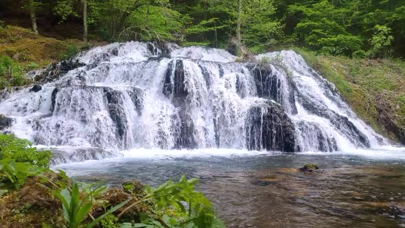 Beautiful waterfal in the forest