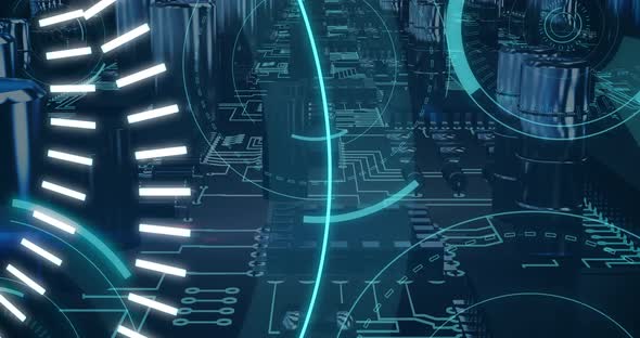 5G written in the middle of a futuristic circles 4k alt