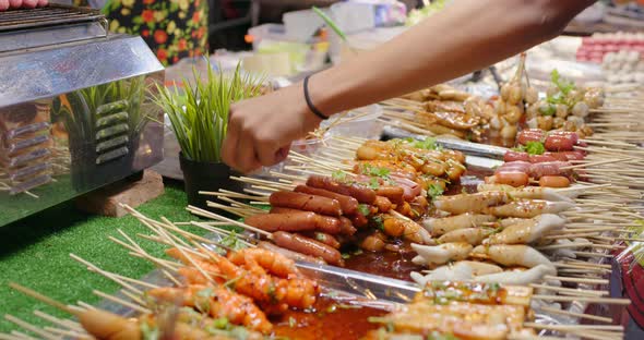 Skewer in thailand street market