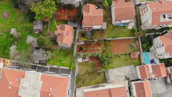 Aerial View on Village at Seashore