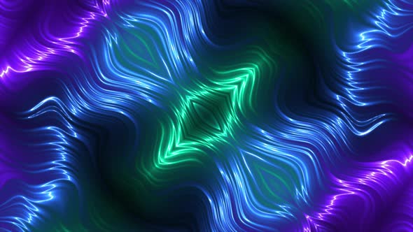 Abstract Hologram Neon Wavy Background 4K 05