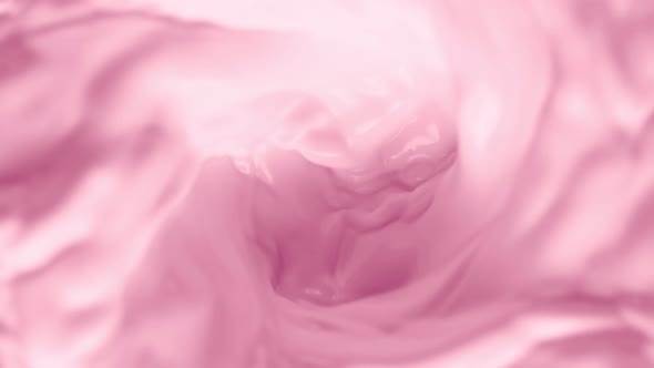 Super Slow Motion Shot of Swirling Pink Milky Wortex at 1000Fps