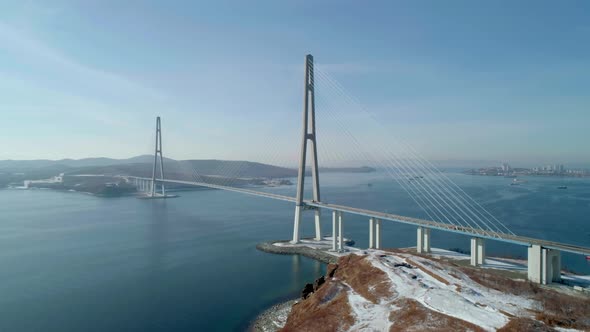 Aerial Over the Russky Road Bridge