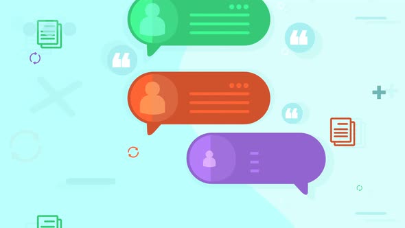 Text online chatting animation and speech bubbles - Social Media