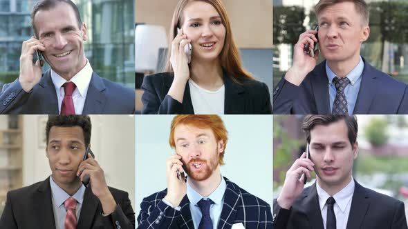 Collage of Business People Talking on Phone